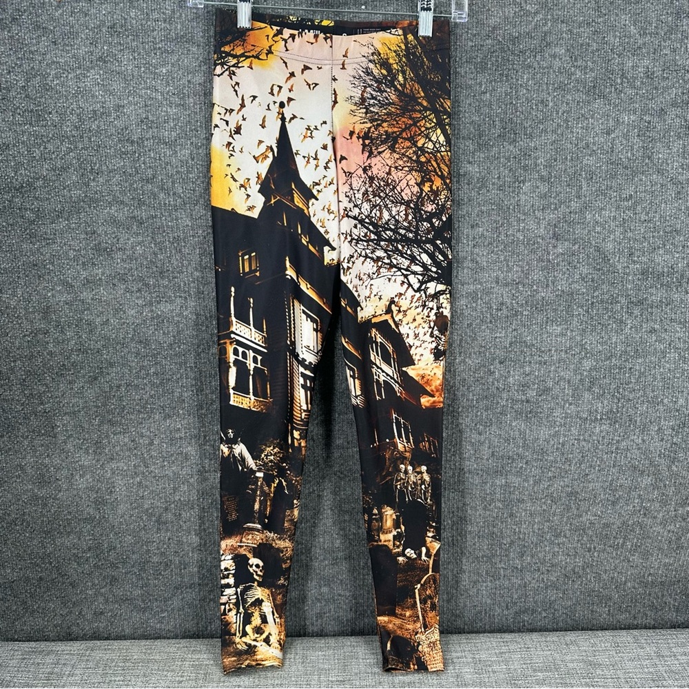 Black Milk Haunted House Leggings Womens Small Halloween Emo Limited Edition - Picture 2 of 13